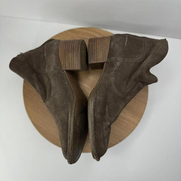 Brown UGG Womens Suede Heeled Ankle Boots With Back Zipper Size 9 Pre-Owned Leat - Picture 4 of 10